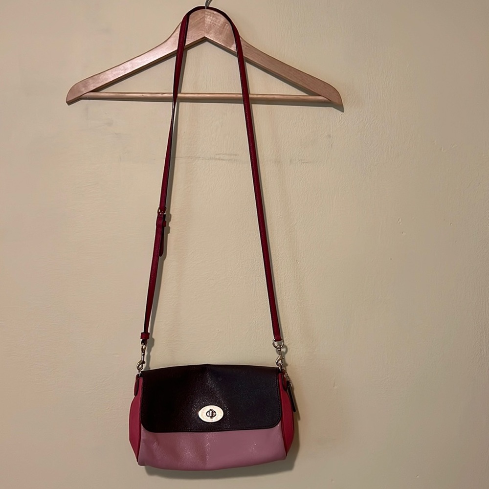 Multi colored Leather Coach Crossbody